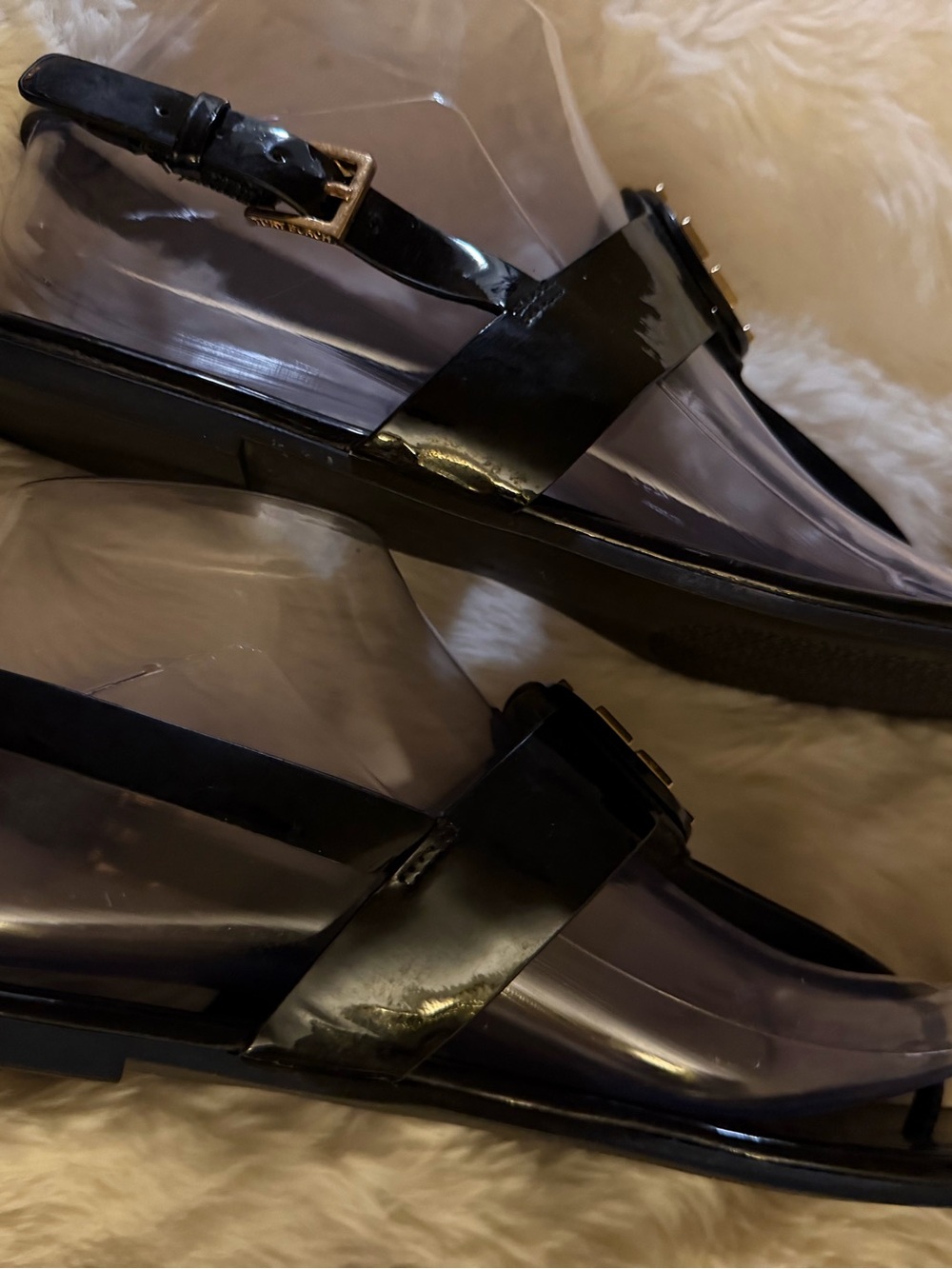 🔥Final price unless bundled. Tory Burch Black Patent leather Thong Sandals - Picture 8 of 9